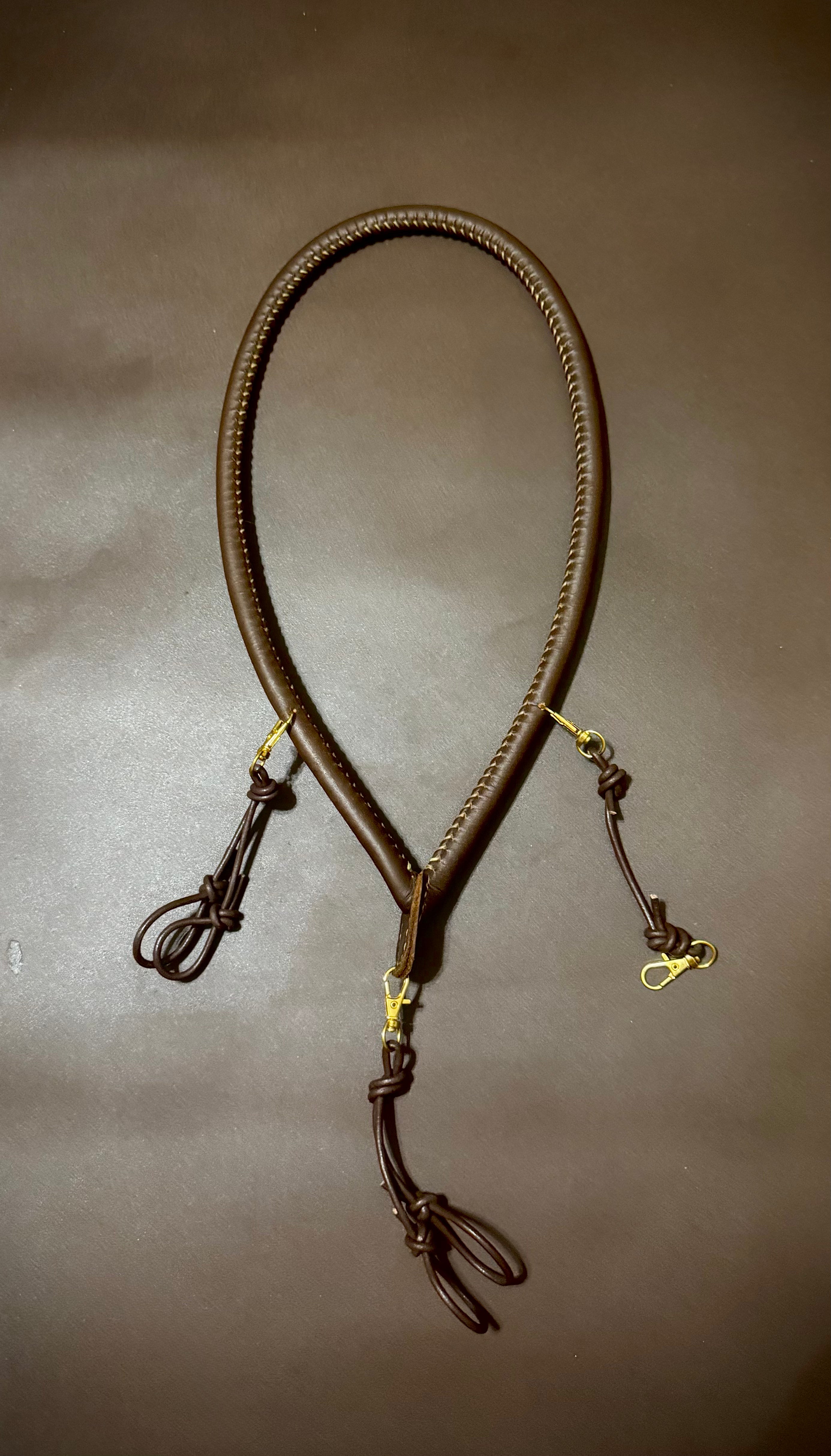 Leather call Lanyard with Brown Drops